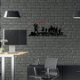 Wallity Banksy - 4 Escultura de pared de metal negro y rojo